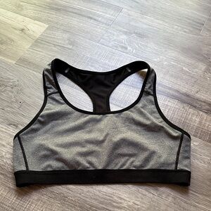 Women's Gray and Black Sports Bra